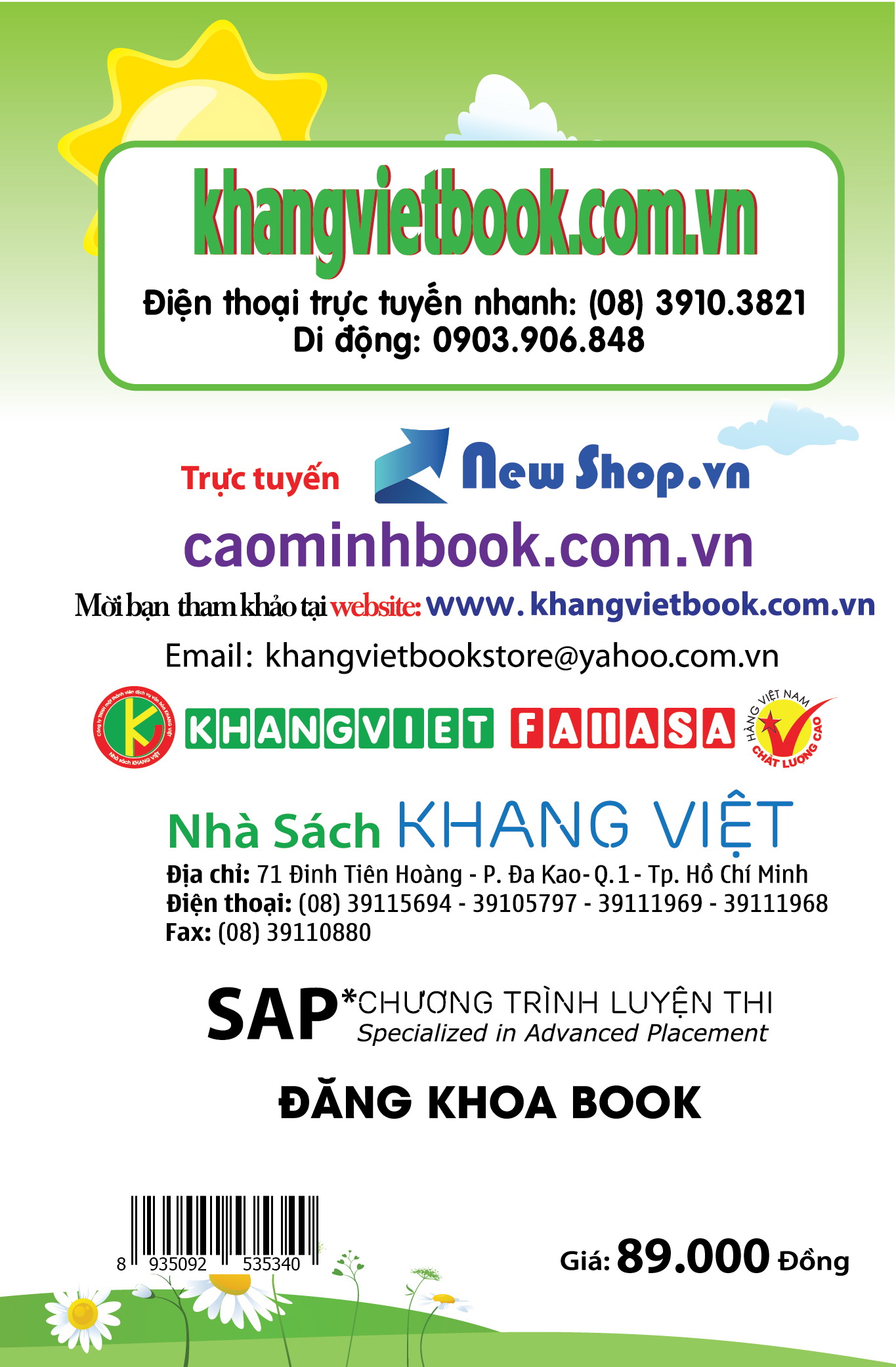 Bìa sau Toán Học Phát Triển Trí Thông Minh Cho Học Sinh Tiểu Học Quyển 3: Các Bài Toán Có Lời Văn